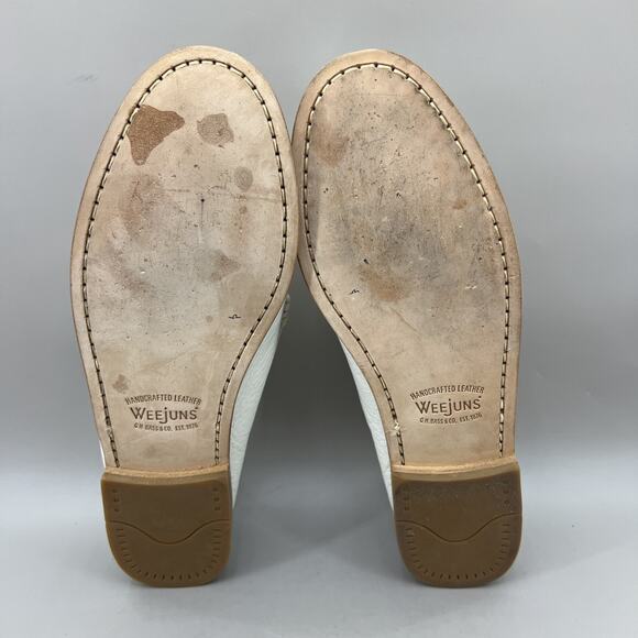 G.H. Bass Weejuns Whitney Penny Loafers Women Size 10 M White Leather Low Shoes - Picture 7 of 8